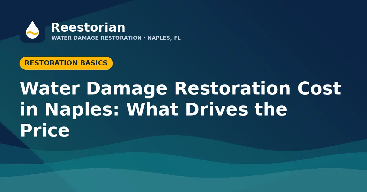 Water damage restoration cost factors in Naples graphic